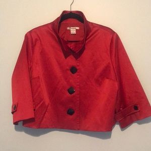 Nygard Red Satin Crop Jacket